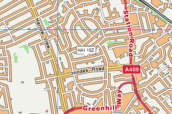 HA1 1SZ map - OS VectorMap District (Ordnance Survey) HA1 1SZ map - OS VectorMap District (Ordnance Survey)