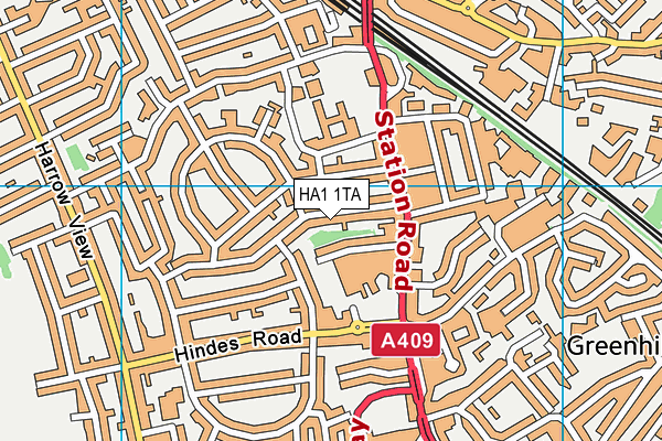 HA1 1TA map - OS VectorMap District (Ordnance Survey) HA1 1TA map - OS VectorMap District (Ordnance Survey)