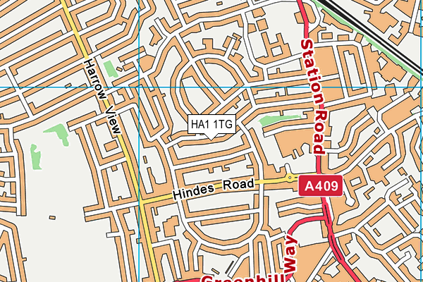 HA1 1TG map - OS VectorMap District (Ordnance Survey)