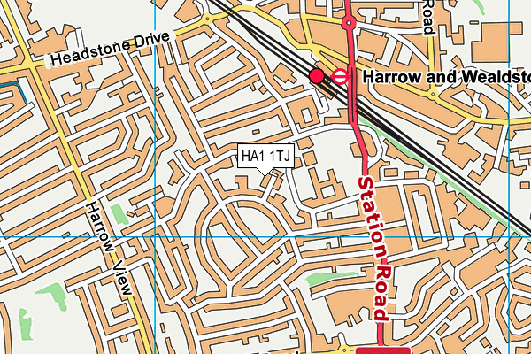 HA1 1TJ map - OS VectorMap District (Ordnance Survey)