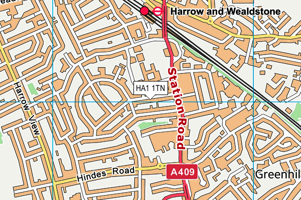 HA1 1TN map - OS VectorMap District (Ordnance Survey) HA1 1TN map - OS VectorMap District (Ordnance Survey)
