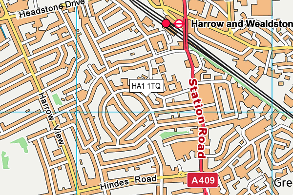 HA1 1TQ map - OS VectorMap District (Ordnance Survey)