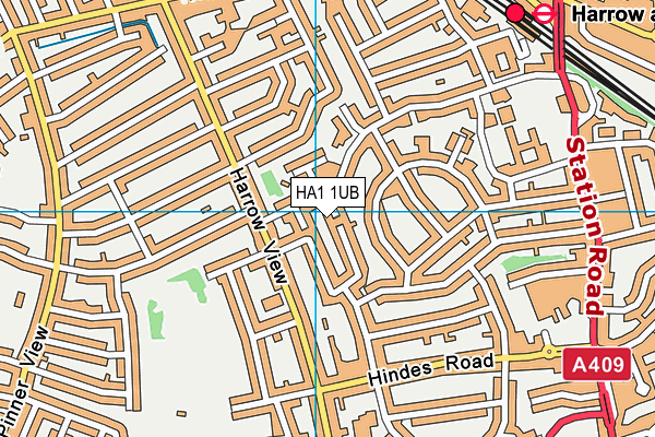 HA1 1UB map - OS VectorMap District (Ordnance Survey) HA1 1UB map - OS VectorMap District (Ordnance Survey)