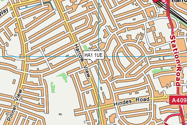 HA1 1UE map - OS VectorMap District (Ordnance Survey) HA1 1UE map - OS VectorMap District (Ordnance Survey)