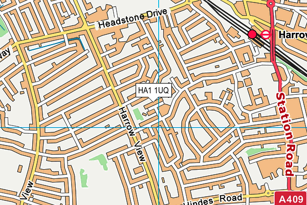 HA1 1UQ map - OS VectorMap District (Ordnance Survey) HA1 1UQ map - OS VectorMap District (Ordnance Survey)