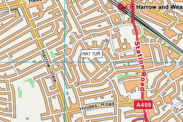 HA1 1UR map - OS VectorMap District (Ordnance Survey) HA1 1UR map - OS VectorMap District (Ordnance Survey)