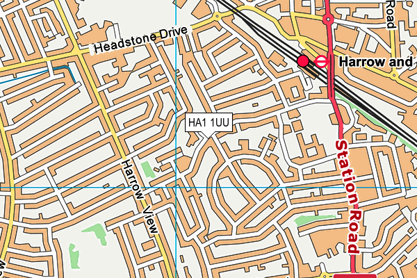 HA1 1UU map - OS VectorMap District (Ordnance Survey) HA1 1UU map - OS VectorMap District (Ordnance Survey)