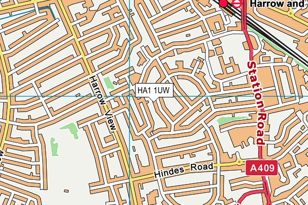 HA1 1UW map - OS VectorMap District (Ordnance Survey) HA1 1UW map - OS VectorMap District (Ordnance Survey)