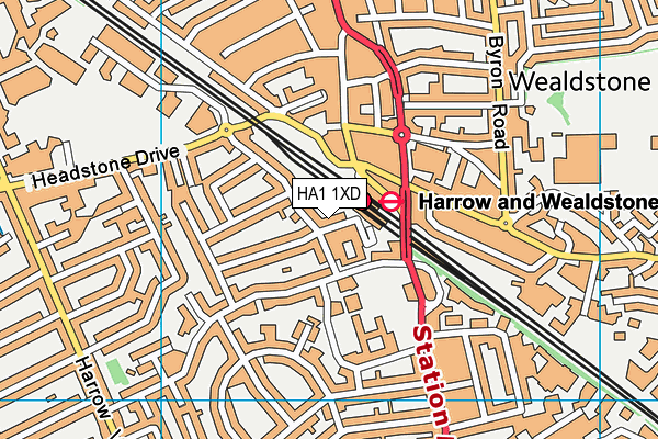 HA1 1XD map - OS VectorMap District (Ordnance Survey) HA1 1XD map - OS VectorMap District (Ordnance Survey)