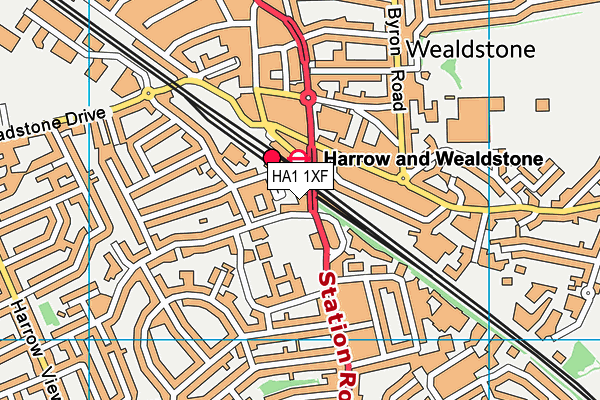 HA1 1XF map - OS VectorMap District (Ordnance Survey) HA1 1XF map - OS VectorMap District (Ordnance Survey)