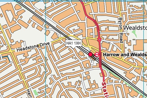 HA1 1XH map - OS VectorMap District (Ordnance Survey)