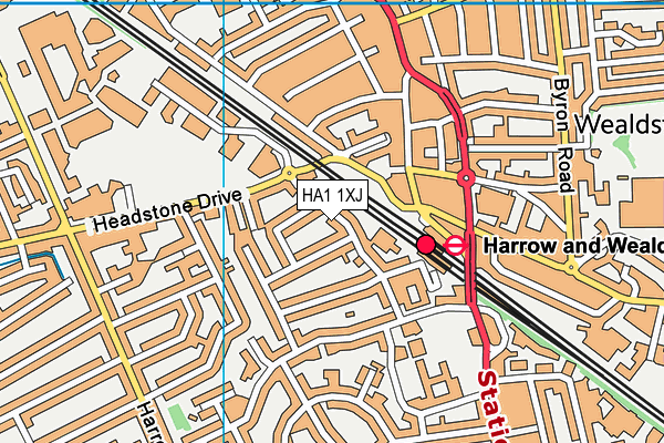 HA1 1XJ map - OS VectorMap District (Ordnance Survey) HA1 1XJ map - OS VectorMap District (Ordnance Survey)