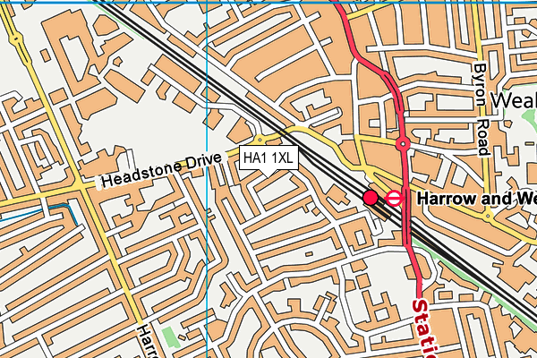 HA1 1XL map - OS VectorMap District (Ordnance Survey) HA1 1XL map - OS VectorMap District (Ordnance Survey)