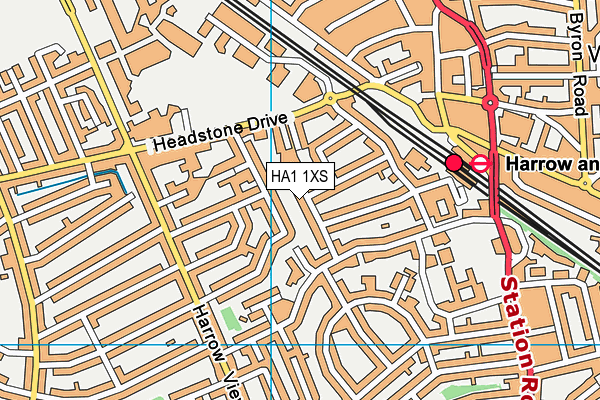 HA1 1XS map - OS VectorMap District (Ordnance Survey)