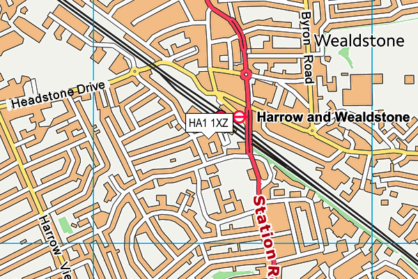 HA1 1XZ map - OS VectorMap District (Ordnance Survey) HA1 1XZ map - OS VectorMap District (Ordnance Survey)