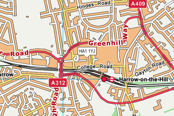 HA1 1YJ map - OS VectorMap District (Ordnance Survey) HA1 1YJ map - OS VectorMap District (Ordnance Survey)