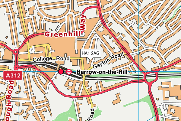 HA1 2AG map - OS VectorMap District (Ordnance Survey) HA1 2AG map - OS VectorMap District (Ordnance Survey)