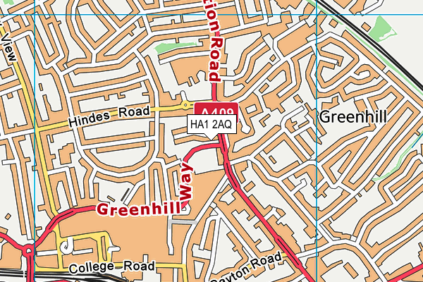 HA1 2AQ map - OS VectorMap District (Ordnance Survey) HA1 2AQ map - OS VectorMap District (Ordnance Survey)