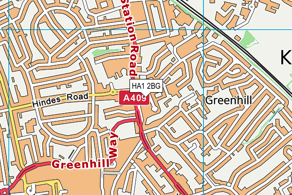 HA1 2BG map - OS VectorMap District (Ordnance Survey) HA1 2BG map - OS VectorMap District (Ordnance Survey)
