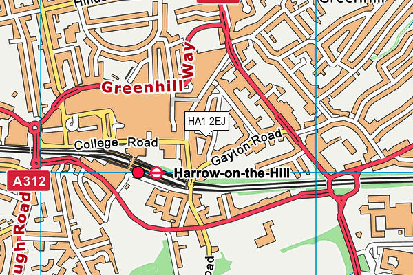 HA1 2EJ map - OS VectorMap District (Ordnance Survey)