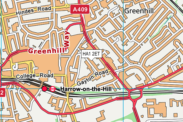 HA1 2ET map - OS VectorMap District (Ordnance Survey) HA1 2ET map - OS VectorMap District (Ordnance Survey)