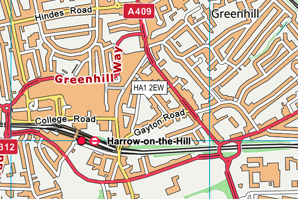HA1 2EW map - OS VectorMap District (Ordnance Survey) HA1 2EW map - OS VectorMap District (Ordnance Survey)