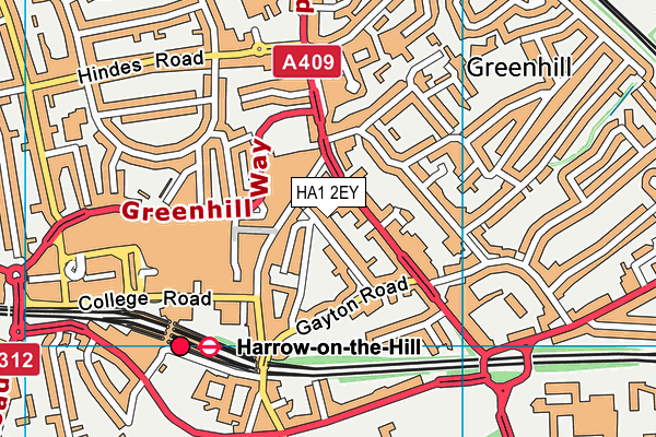 HA1 2EY map - OS VectorMap District (Ordnance Survey) HA1 2EY map - OS VectorMap District (Ordnance Survey)