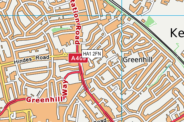HA1 2FN map - OS VectorMap District (Ordnance Survey)