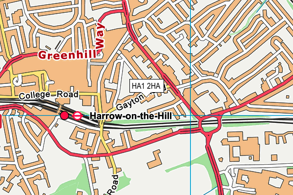 HA1 2HA map - OS VectorMap District (Ordnance Survey)