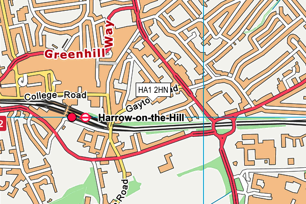 HA1 2HN map - OS VectorMap District (Ordnance Survey) HA1 2HN map - OS VectorMap District (Ordnance Survey)