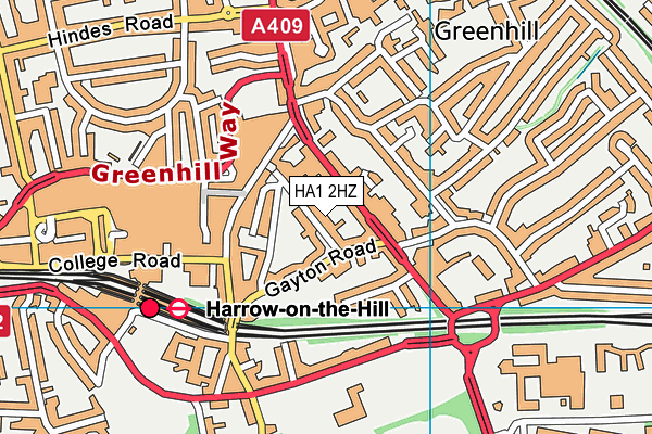 HA1 2HZ map - OS VectorMap District (Ordnance Survey) HA1 2HZ map - OS VectorMap District (Ordnance Survey)