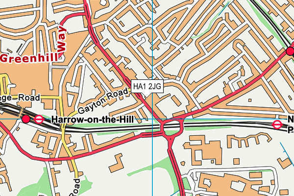 HA1 2JG map - OS VectorMap District (Ordnance Survey) HA1 2JG map - OS VectorMap District (Ordnance Survey)