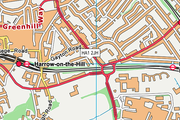 HA1 2JH map - OS VectorMap District (Ordnance Survey) HA1 2JH map - OS VectorMap District (Ordnance Survey)