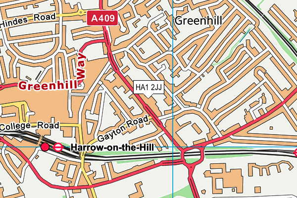 HA1 2JJ map - OS VectorMap District (Ordnance Survey)