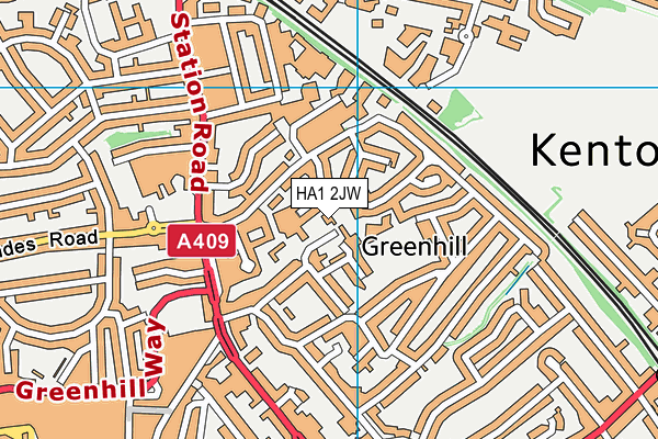 HA1 2JW map - OS VectorMap District (Ordnance Survey)