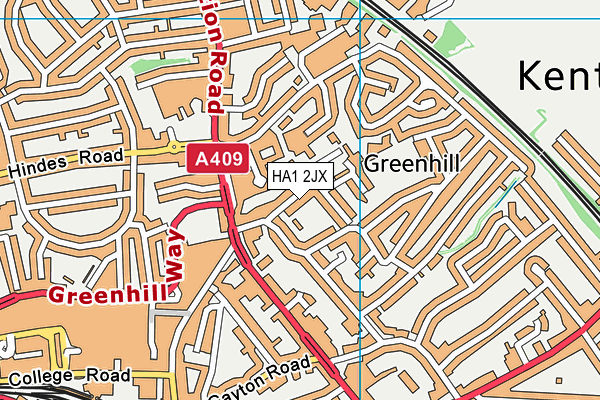HA1 2JX map - OS VectorMap District (Ordnance Survey) HA1 2JX map - OS VectorMap District (Ordnance Survey)