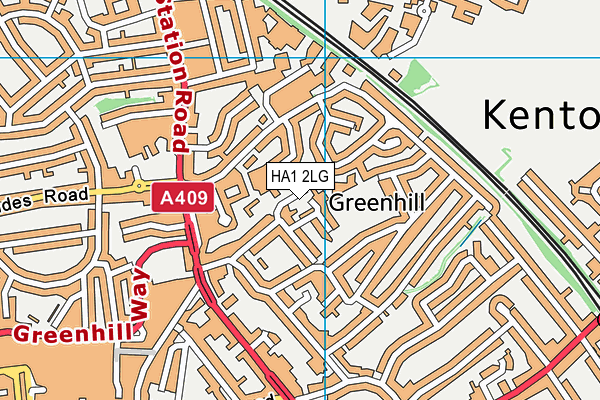 HA1 2LG map - OS VectorMap District (Ordnance Survey)