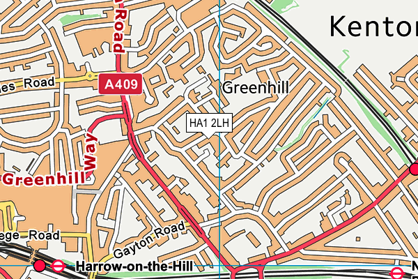 HA1 2LH map - OS VectorMap District (Ordnance Survey) HA1 2LH map - OS VectorMap District (Ordnance Survey)