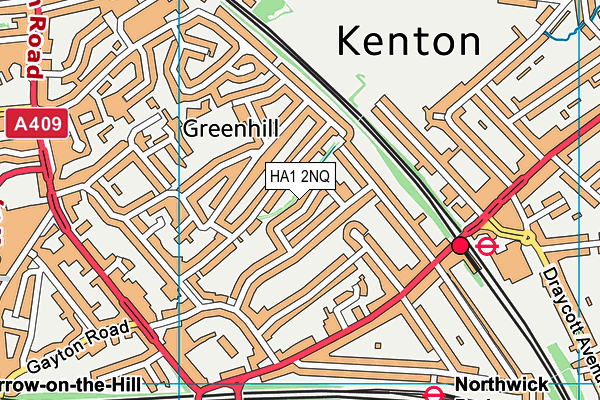 HA1 2NQ map - OS VectorMap District (Ordnance Survey)