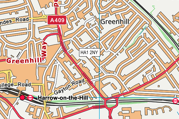 HA1 2NY map - OS VectorMap District (Ordnance Survey)