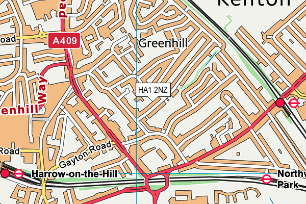 HA1 2NZ map - OS VectorMap District (Ordnance Survey)