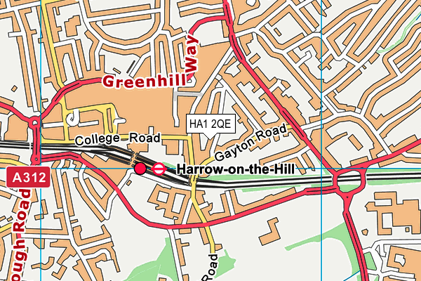 HA1 2QE map - OS VectorMap District (Ordnance Survey) HA1 2QE map - OS VectorMap District (Ordnance Survey)