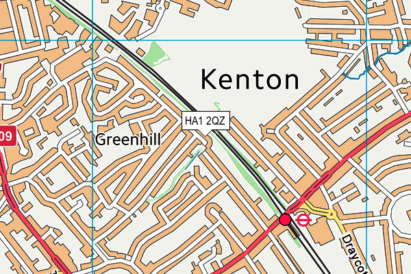 HA1 2QZ map - OS VectorMap District (Ordnance Survey) HA1 2QZ map - OS VectorMap District (Ordnance Survey)