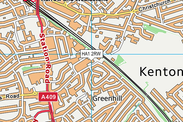 HA1 2RW map - OS VectorMap District (Ordnance Survey) HA1 2RW map - OS VectorMap District (Ordnance Survey)