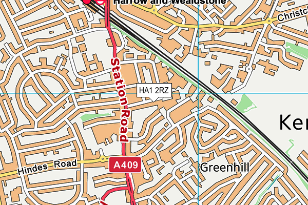 HA1 2RZ map - OS VectorMap District (Ordnance Survey) HA1 2RZ map - OS VectorMap District (Ordnance Survey)