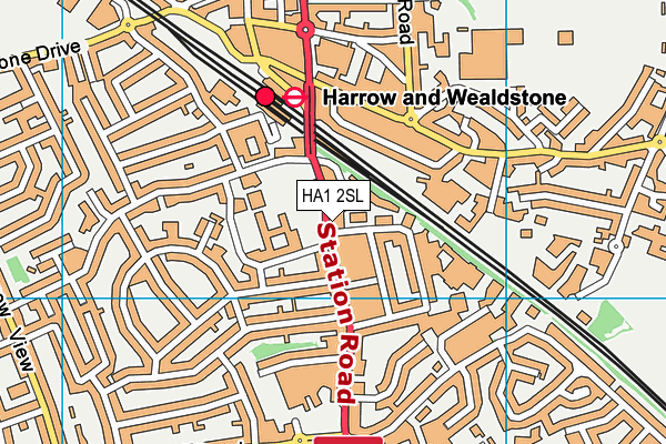 HA1 2SL map - OS VectorMap District (Ordnance Survey) HA1 2SL map - OS VectorMap District (Ordnance Survey)