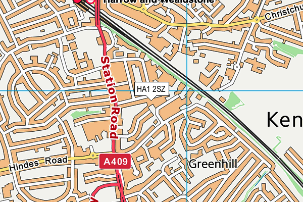 HA1 2SZ map - OS VectorMap District (Ordnance Survey) HA1 2SZ map - OS VectorMap District (Ordnance Survey)