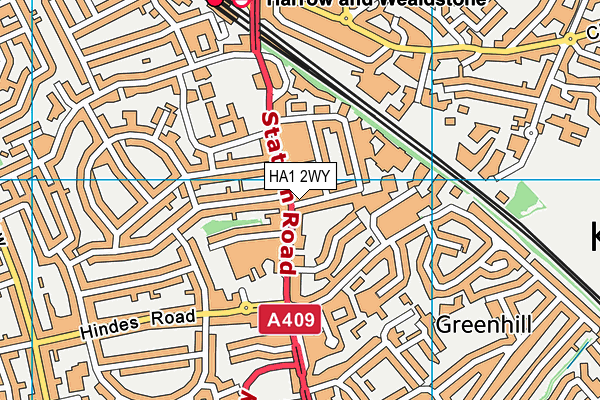 HA1 2WY map - OS VectorMap District (Ordnance Survey) HA1 2WY map - OS VectorMap District (Ordnance Survey)
