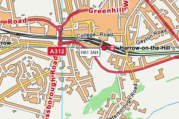 HA1 3AH map - OS VectorMap District (Ordnance Survey) HA1 3AH map - OS VectorMap District (Ordnance Survey)