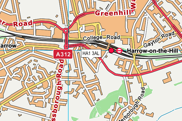 HA1 3AL map - OS VectorMap District (Ordnance Survey)